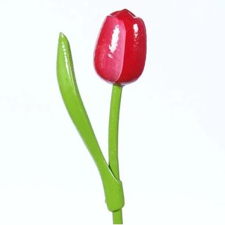 Wooden Tulip - Tulpe aus Holz - red-white