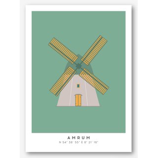 waddesign - Postkarte Amrumer Mühle