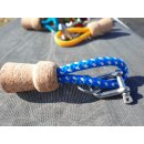 paddel grafik - Schlüsselanhänger  aus Tampen und Korken - blau-weiß
