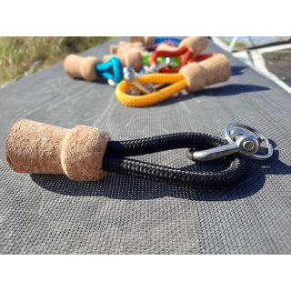 paddel grafik - Schlüsselanhänger  aus Tampen und Korken - black