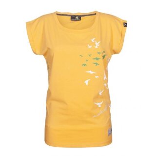 Schwerelosigkite Women Shirt -Vögel- gelb-XS