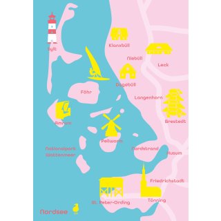 nobis design Postkarte -Bon Voyage - Nordsee