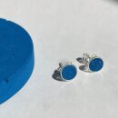 hartgut Ohrstecker Buntbeton - Ins Blaue - Silber 6mm