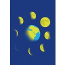 nobis design Postkarte - luminous - Moon Phases yellow