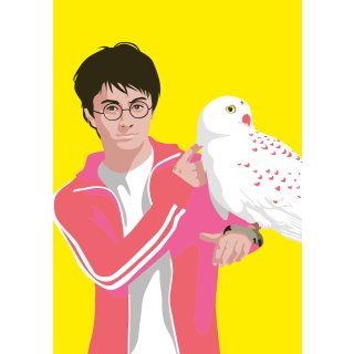 nobis design Postkarte -pop art new generation - Harry Potter - boy with owl