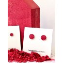 hartgut Ohrstecker Buntbeton - Weihnachts-rot - Silber 7mm