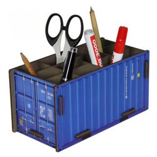 werkhaus Die Container Stiftebox mit Hafenfeeling - blau