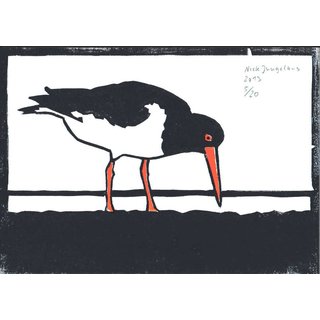 Nick Jungclaus Amrum Kunst Postkarte "Austernfischer" -  A5